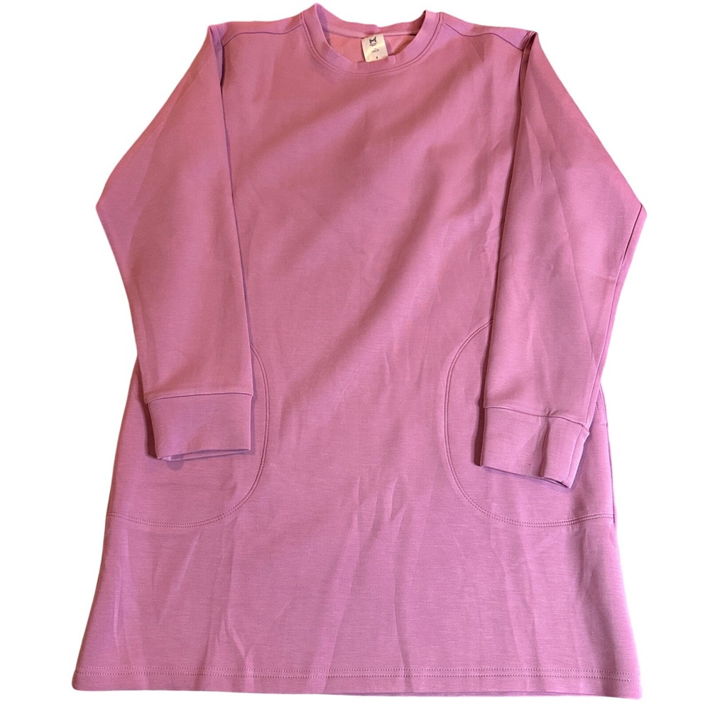 Member's Mark Luxe Long Sleeve Dress Mauve Majesty Pockets Women's Small NWT